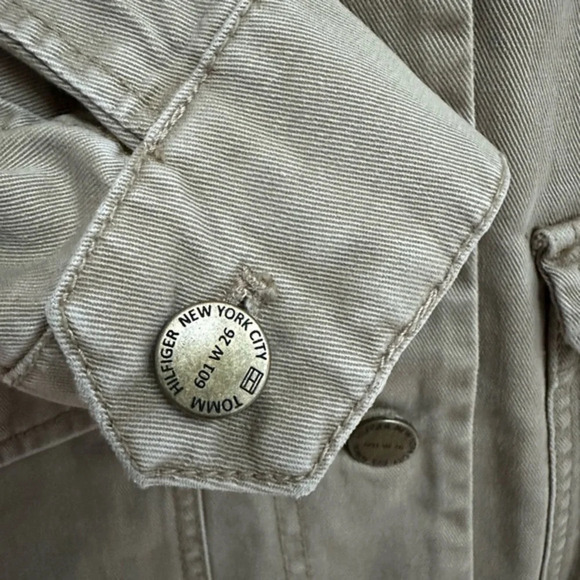 Vintage Y2K Tommy Hilfiger Women’s Military Tan Button Down Jacket Size Medium M - Picture 6 of 10